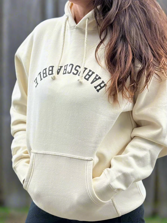 Hoodie - Right Side Up Logo (Ivory/Black)