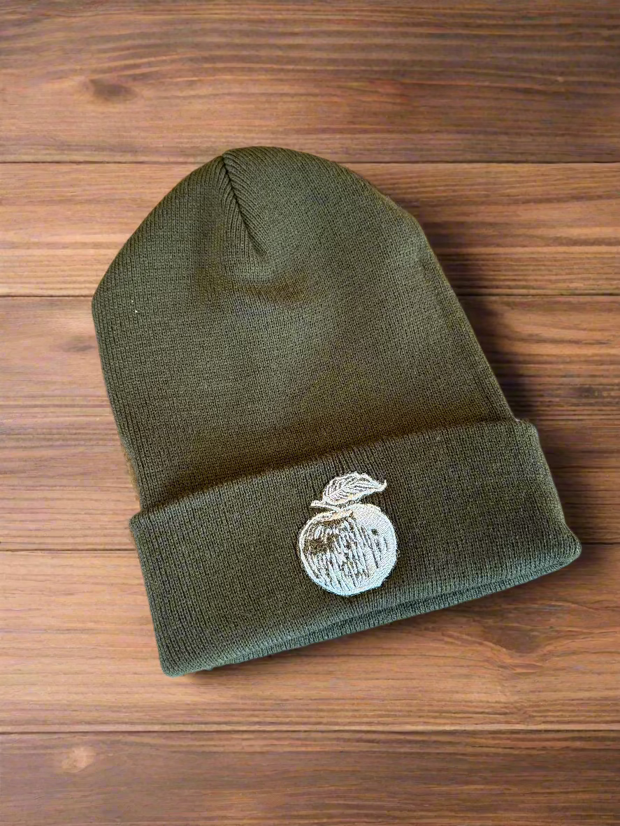 Beanie - Apple Logo (Olive/Silver)