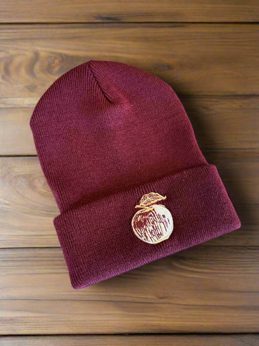 Beanie - Apple Logo (Maroon/Gold)